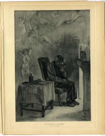  F�licien Rops  (Namur, 1833 - Essonnes, 1898) : L'Entracte o L'Anglais du nouveau ballet.  - Asta Arte Antica, Moderna e Contemporanea - Libreria Antiquaria Gonnelli - Casa d'Aste - Gonnelli Casa d'Aste