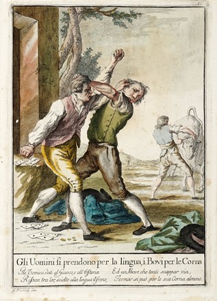  Giuseppe Piattoli : Lotto di sei tavole con proverbi in verticale.  - Asta Arte Antica, Moderna e Contemporanea - Libreria Antiquaria Gonnelli - Casa d'Aste - Gonnelli Casa d'Aste
