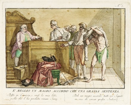  Giuseppe Piattoli : Lotto di cinque tavole con proverbi in orizzontale.  - Asta Arte Antica, Moderna e Contemporanea - Libreria Antiquaria Gonnelli - Casa d'Aste - Gonnelli Casa d'Aste