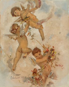  Federico Andreotti  (Firenze, 1847 - 1930) : Putti con ghirlanda di fiori  - Auction Photographs, Paintings and Sculptures - Libreria Antiquaria Gonnelli - Casa d'Aste - Gonnelli Casa d'Aste