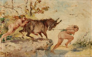 Figure con asino  - Auction Photographs, Paintings and Sculptures - Libreria Antiquaria Gonnelli - Casa d'Aste - Gonnelli Casa d'Aste