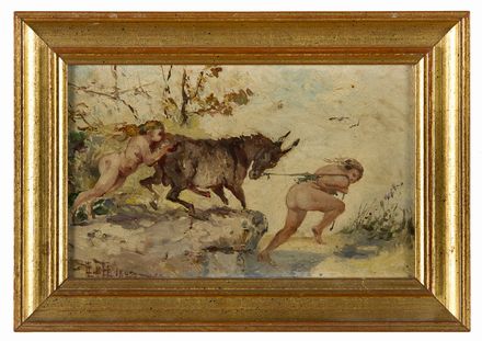 Figure con asino  - Auction Photographs, Paintings and Sculptures - Libreria Antiquaria Gonnelli - Casa d'Aste - Gonnelli Casa d'Aste