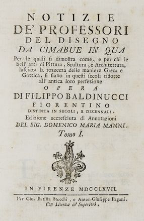  Baldinucci Filippo : Notizie de' professori del disegno da Cimabue in qua...  Ferdinand Gregorovius  - Asta Libri, Manoscritti e Autografi - Libreria Antiquaria Gonnelli - Casa d'Aste - Gonnelli Casa d'Aste