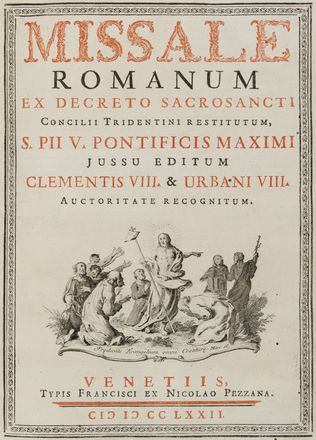 Missale romanum ex decreto sacrosancti Concilii Tridentini restitutum, S. Pii 5. pontificis maximi jussu editum, Clementis 8. & Urbani 8. auctoritate recognitum. Religione, Musica, Musica, Teatro, Spettacolo  - Auction BOOKS, MANUSCRIPTS AND AUTOGRAPHS - Libreria Antiquaria Gonnelli - Casa d'Aste - Gonnelli Casa d'Aste