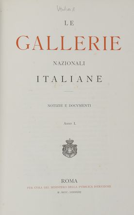 Le gallerie nazionali italiane. Notizie e documenti. Arte  - Auction BOOKS, MANUSCRIPTS AND AUTOGRAPHS - Libreria Antiquaria Gonnelli - Casa d'Aste - Gonnelli Casa d'Aste