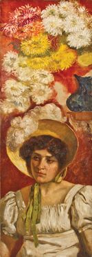 Ritratto di ragazza con fiori  - Auction Photographs, Paintings and Sculptures - Libreria Antiquaria Gonnelli - Casa d'Aste - Gonnelli Casa d'Aste