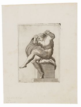  Adamo Scultori  (Mantova,  - Roma, 1587) : Due figure da MIchelangelo.  - Asta STAMPE E DISEGNI DAL XVI AL XX SECOLO - Libreria Antiquaria Gonnelli - Casa d'Aste - Gonnelli Casa d'Aste