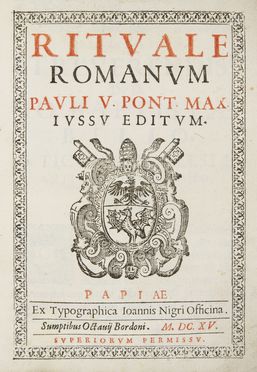 Rituale Romanum Pauli 5. pont. max. iussu editum. Religione  - Auction BOOKS, MANUSCRIPTS AND AUTOGRAPHS - Libreria Antiquaria Gonnelli - Casa d'Aste - Gonnelli Casa d'Aste