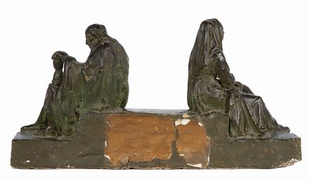  Scuola italiana del XIX secolo : Il Tempo e la Fiducia  - Asta Fotografie, Dipinti e Sculture - Libreria Antiquaria Gonnelli - Casa d'Aste - Gonnelli Casa d'Aste