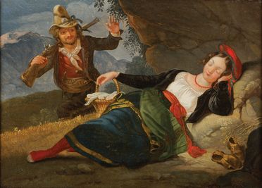 Ragazza dormiente sorpresa da un brigante  - Auction Photographs, Paintings and Sculptures - Libreria Antiquaria Gonnelli - Casa d'Aste - Gonnelli Casa d'Aste