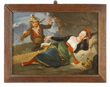 Ragazza dormiente sorpresa da un brigante  - Auction Photographs, Paintings and Sculptures - Libreria Antiquaria Gonnelli - Casa d'Aste - Gonnelli Casa d'Aste