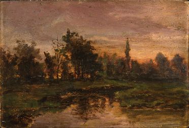 Paesaggio al tramonto  - Auction Photographs, Paintings and Sculptures - Libreria Antiquaria Gonnelli - Casa d'Aste - Gonnelli Casa d'Aste