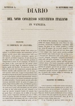 Diario del nono Congresso degli scienziati italiani convocati in Venezia nel settembre 1847. Aeronautica, Scienze tecniche e matematiche  - Auction BOOKS, MANUSCRIPTS AND AUTOGRAPHS - Libreria Antiquaria Gonnelli - Casa d'Aste - Gonnelli Casa d'Aste