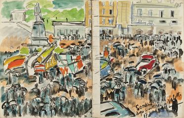 Anselmo Bucci  (Fossombrone, 1887 - Monza, 1955) : Il Giro d'Italia del 1939.  - Asta STAMPE E DISEGNI DAL XVI AL XX SECOLO - Libreria Antiquaria Gonnelli - Casa d'Aste - Gonnelli Casa d'Aste