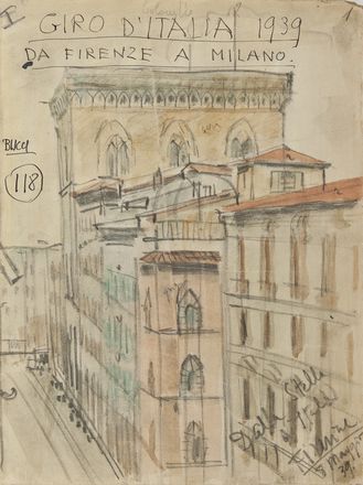  Anselmo Bucci  (Fossombrone, 1887 - Monza, 1955) : Il Giro d'Italia del 1939.  - Asta STAMPE E DISEGNI DAL XVI AL XX SECOLO - Libreria Antiquaria Gonnelli - Casa d'Aste - Gonnelli Casa d'Aste