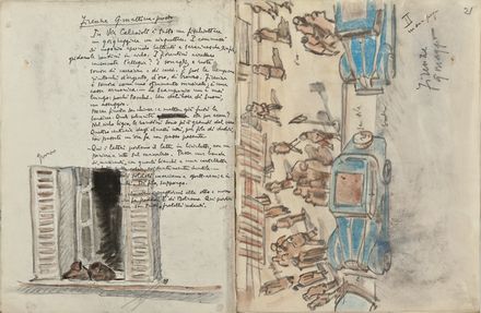  Anselmo Bucci  (Fossombrone, 1887 - Monza, 1955) : Il Giro d'Italia del 1939.  - Asta STAMPE E DISEGNI DAL XVI AL XX SECOLO - Libreria Antiquaria Gonnelli - Casa d'Aste - Gonnelli Casa d'Aste