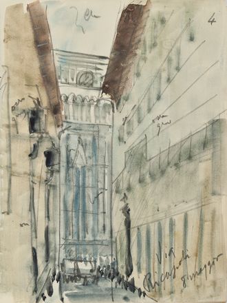  Anselmo Bucci  (Fossombrone, 1887 - Monza, 1955) : Il Giro d'Italia del 1939.  - Asta STAMPE E DISEGNI DAL XVI AL XX SECOLO - Libreria Antiquaria Gonnelli - Casa d'Aste - Gonnelli Casa d'Aste