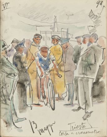  Anselmo Bucci  (Fossombrone, 1887 - Monza, 1955) : Il Giro d'Italia del 1939.  - Asta STAMPE E DISEGNI DAL XVI AL XX SECOLO - Libreria Antiquaria Gonnelli - Casa d'Aste - Gonnelli Casa d'Aste