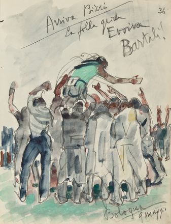  Anselmo Bucci  (Fossombrone, 1887 - Monza, 1955) : Il Giro d'Italia del 1939.  - Asta STAMPE E DISEGNI DAL XVI AL XX SECOLO - Libreria Antiquaria Gonnelli - Casa d'Aste - Gonnelli Casa d'Aste