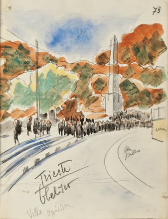  Anselmo Bucci  (Fossombrone, 1887 - Monza, 1955) : Il Giro d'Italia del 1939.  - Asta STAMPE E DISEGNI DAL XVI AL XX SECOLO - Libreria Antiquaria Gonnelli - Casa d'Aste - Gonnelli Casa d'Aste