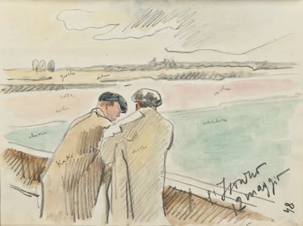  Anselmo Bucci  (Fossombrone, 1887 - Monza, 1955) : Il Giro d'Italia del 1939.  - Asta STAMPE E DISEGNI DAL XVI AL XX SECOLO - Libreria Antiquaria Gonnelli - Casa d'Aste - Gonnelli Casa d'Aste
