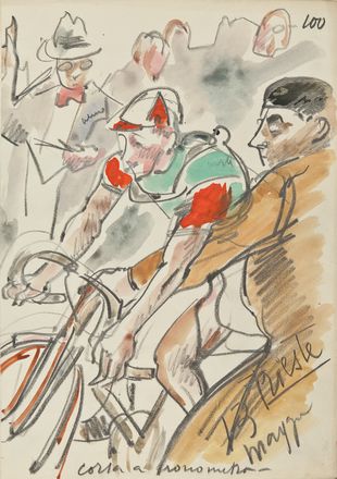  Anselmo Bucci  (Fossombrone, 1887 - Monza, 1955) : Il Giro d'Italia del 1939.  - Asta STAMPE E DISEGNI DAL XVI AL XX SECOLO - Libreria Antiquaria Gonnelli - Casa d'Aste - Gonnelli Casa d'Aste