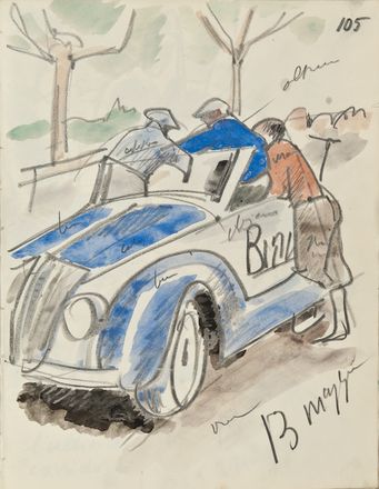  Anselmo Bucci  (Fossombrone, 1887 - Monza, 1955) : Il Giro d'Italia del 1939.  - Asta STAMPE E DISEGNI DAL XVI AL XX SECOLO - Libreria Antiquaria Gonnelli - Casa d'Aste - Gonnelli Casa d'Aste