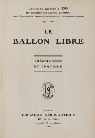  Do Georges Pierre Francois Jean : Le ballon libre. Theorie et pratique.  - Asta Libri, Manoscritti e Autografi - Libreria Antiquaria Gonnelli - Casa d'Aste - Gonnelli Casa d'Aste