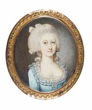  Scuola europea del XVIII secolo : Ritratto di giovane dama  - Asta Fotografie, Dipinti e Sculture - Libreria Antiquaria Gonnelli - Casa d'Aste - Gonnelli Casa d'Aste