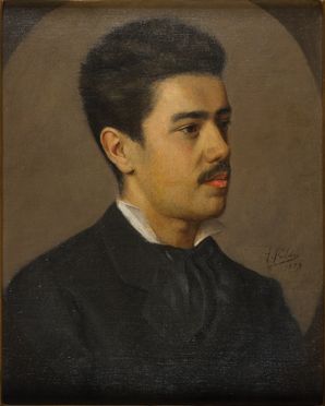  Arturo Faldi  (Firenze, 1856 - 1911) : Ritratto di giovane uomo  - Asta Fotografie, Dipinti e Sculture - Libreria Antiquaria Gonnelli - Casa d'Aste - Gonnelli Casa d'Aste