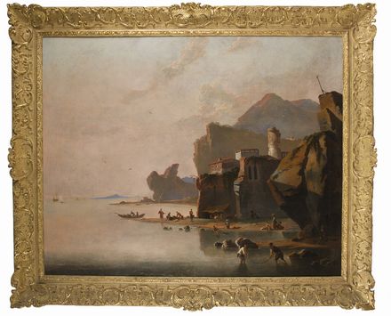  Scuola europea del XVIII secolo : Marina  - Asta Fotografie, Dipinti e Sculture - Libreria Antiquaria Gonnelli - Casa d'Aste - Gonnelli Casa d'Aste