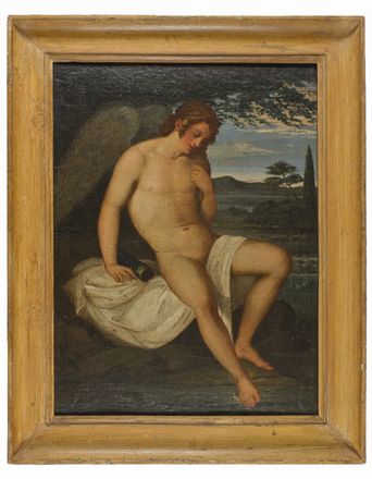  Scuola europea del XVIII secolo : Cupido  - Asta Fotografie, Dipinti e Sculture - Libreria Antiquaria Gonnelli - Casa d'Aste - Gonnelli Casa d'Aste