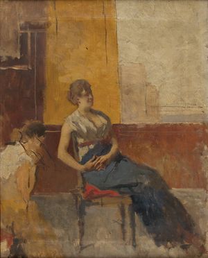 Donna seduta  - Auction Photographs, Paintings and Sculptures - Libreria Antiquaria Gonnelli - Casa d'Aste - Gonnelli Casa d'Aste