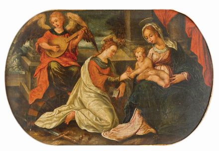 a) Sposalizio mistico di Santa Caterina  - Auction Photographs, Paintings and Sculptures - Libreria Antiquaria Gonnelli - Casa d'Aste - Gonnelli Casa d'Aste
