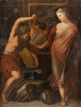  Scuola europea della prima met&agrave; del XIX secolo : Teti nella fucina di Vulcano  - Asta Fotografie, Dipinti e Sculture - Libreria Antiquaria Gonnelli - Casa d'Aste - Gonnelli Casa d'Aste