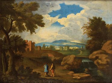 Paesaggio con due figure  - Auction Photographs, Paintings and Sculptures - Libreria Antiquaria Gonnelli - Casa d'Aste - Gonnelli Casa d'Aste
