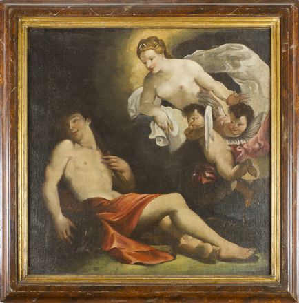  Antonio Bellucci  (Pieve di Soligo, 1654 - 1726) : Diana e Endimione  - Asta Fotografie, Dipinti e Sculture - Libreria Antiquaria Gonnelli - Casa d'Aste - Gonnelli Casa d'Aste