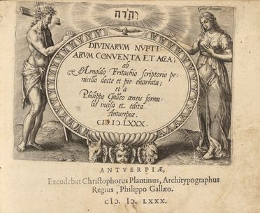  Jan Wierix  (Anversa, 1549 - 1615), bottega di Philippe Galle : Divinarum nuptiarum conventa et acta ...  - Asta STAMPE E DISEGNI DAL XVI AL XX SECOLO - Libreria Antiquaria Gonnelli - Casa d'Aste - Gonnelli Casa d'Aste