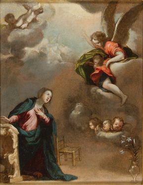  Scuola italiana del XVII secolo : Annunciazione  - Asta Fotografie, Dipinti e Sculture - Libreria Antiquaria Gonnelli - Casa d'Aste - Gonnelli Casa d'Aste