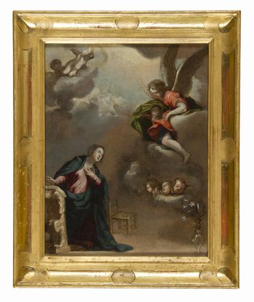  Scuola italiana del XVII secolo : Annunciazione  - Asta Fotografie, Dipinti e Sculture - Libreria Antiquaria Gonnelli - Casa d'Aste - Gonnelli Casa d'Aste