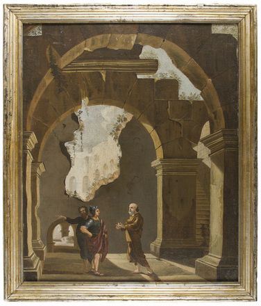  Italian school, 17th century : Paesaggio architettonico con figure  - Auction Photographs, Paintings and Sculptures - Libreria Antiquaria Gonnelli - Casa d'Aste - Gonnelli Casa d'Aste