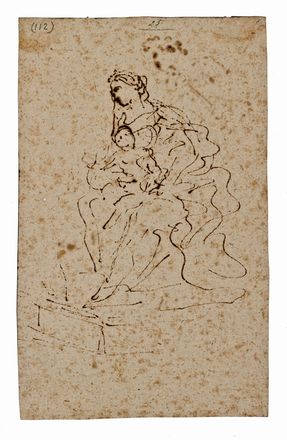  Donato Creti  (Cremona, 1671 - Bologna, 1749) : Studio per Orfeo (recto) / Studio per Madonna con Bambino (verso).  - Asta STAMPE E DISEGNI DAL XVI AL XX SECOLO - Libreria Antiquaria Gonnelli - Casa d'Aste - Gonnelli Casa d'Aste