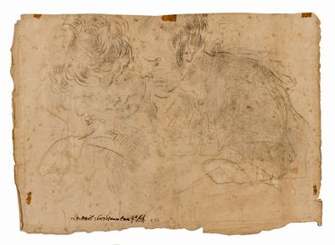  Donato Creti  (Cremona, 1671 - Bologna, 1749) : Studio per due figure a mezzobusto in abiti eleganti (recto) / Studio di nudo virile a mezzobusto (verso).  - Asta STAMPE E DISEGNI DAL XVI AL XX SECOLO - Libreria Antiquaria Gonnelli - Casa d'Aste - Gonnelli Casa d'Aste