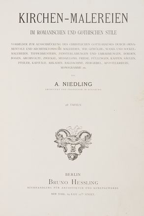  Niedling A. : Kirchen-Malereien im Romanischen und Gothischen stile ...  - Asta Libri, Manoscritti e Autografi - Libreria Antiquaria Gonnelli - Casa d'Aste - Gonnelli Casa d'Aste