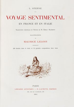  Sterne Laurence : Voyage sentimental en France et en Italie. Letteratura francese, Letteratura  Maurice Leloir  - Auction BOOKS, MANUSCRIPTS AND AUTOGRAPHS - Libreria Antiquaria Gonnelli - Casa d'Aste - Gonnelli Casa d'Aste