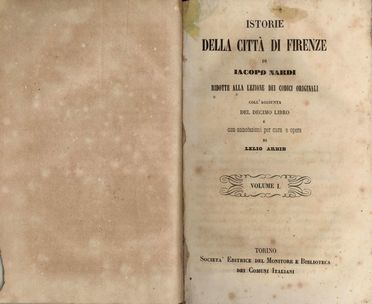  Malespini Ricordano : Storia fiorentina dall'edificazione di Firenze fino al 1282. Seguitata poi da Giacotto Malispini fino al 1286. Vol. 1 [-3]. Storia locale, Storia, Diritto e Politica  Jacopo Nardi, Giacotto Malespini  - Auction BOOKS, MANUSCRIPTS AND AUTOGRAPHS - Libreria Antiquaria Gonnelli - Casa d'Aste - Gonnelli Casa d'Aste