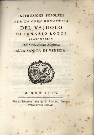  Sacco Luigi : Trattato di vaccinazione con osservazioni sul giavardo e vajuolo pecorino del dottore Luigi Sacco [...] Con quattro tavole miniate. Medicina  Lorenzo Ponza, Ignazio Lotti  - Auction BOOKS, MANUSCRIPTS AND AUTOGRAPHS - Libreria Antiquaria Gonnelli - Casa d'Aste - Gonnelli Casa d'Aste