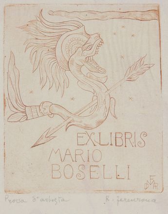  Raoul Dal Molin Ferenzona  (Firenze, 1879 - Milano, 1946) : Sei ex libris.  - Auction Prints and Drawings - Libreria Antiquaria Gonnelli - Casa d'Aste - Gonnelli Casa d'Aste