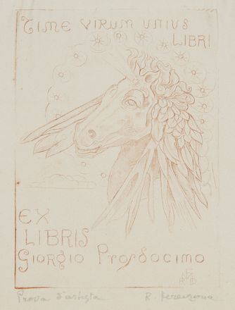  Raoul Dal Molin Ferenzona  (Firenze, 1879 - Milano, 1946) : Sei ex libris.  - Asta Stampe e Disegni - Libreria Antiquaria Gonnelli - Casa d'Aste - Gonnelli Casa d'Aste
