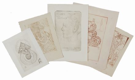  Raoul Dal Molin Ferenzona  (Firenze, 1879 - Milano, 1946) : Sei ex libris.  - Auction Prints and Drawings - Libreria Antiquaria Gonnelli - Casa d'Aste - Gonnelli Casa d'Aste